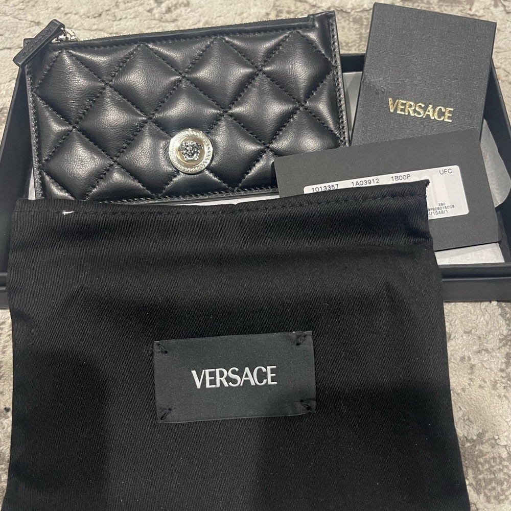 Versace Medusa Quilted Leather Card Holder